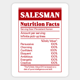 Salesman Sales Nutrition Facts Magnet